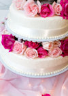 Pink Flower Wedding Cake Photo
